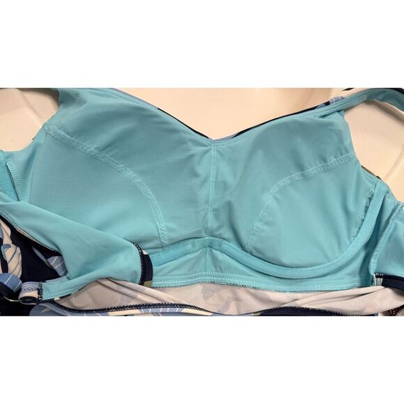 Athleta Bondi Bra Cup Tankini Swim Top Sz. 36 B/C Hero Bloom Blue - Picture 10 of 10